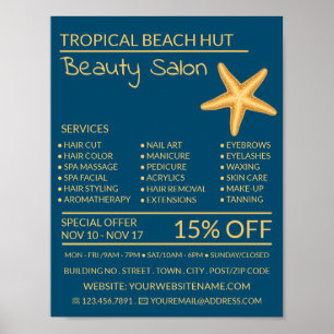 Golden Starfish, schoonheidsspecialist, Beauty Sal Poster