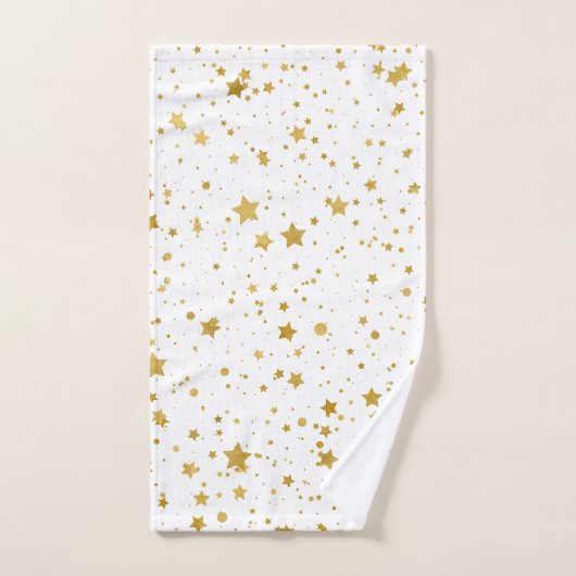 Golden Stars2 - Pure White- (Serviette à main)