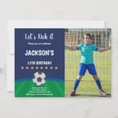 Golden Stars Ball Soccer Invitations Anniversaire (Devant)
