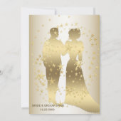 Golden Stars Bride And Groom Rehearsal Dinner Kaart (Achterkant)