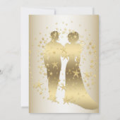 Golden Stars Bride en Groom Engagement Party Kaart