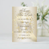 Golden Stars Bride en Groom Save The Date (Staand voorkant)