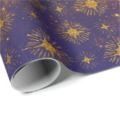 Golden Stars Celestial Galaxy Firmament Cadeaupapier (Rol Hoek)