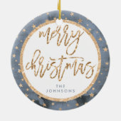 Golden Stars Merry Ornament keramische keramische (Achterkant)