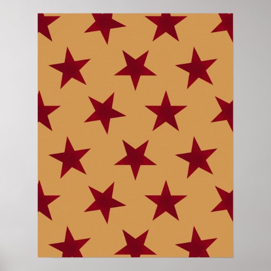 Golden Stars Pattern 13 Poster (Voorkant)