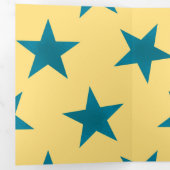 Golden Stars Pattern 18 Drieluik Wenskaart (Binnenzijde eerst)