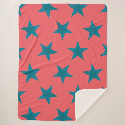 Golden Stars Pattern 19 Sherpa Deken (Voorkant)