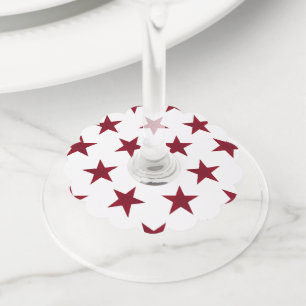 Golden Stars Pattern 7 Wijnglaslabel