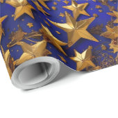 Golden Stars Print Wrapping Sheet Cadeaupapier (Rol Hoek)