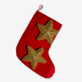 Golden sterren kleine kerstsok (Voorkant (Hangend))
