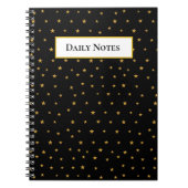 Golden sterren op zwart notitieboek (Voorkant)