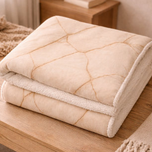 Golden Stone Veins Sherpa Dekbed Deken