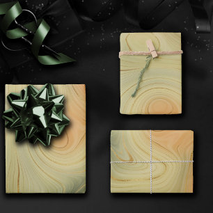 Golden Strata Perzisch verbrand Oranje groen aga Inpakpapier Vel