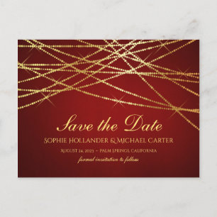 Golden String Lights op Ruby Red Briefkaart