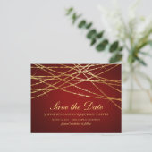 Golden String Lights op Ruby Red Briefkaart (Staand voorkant)