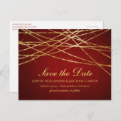 Golden String Lights op Ruby Red Briefkaart (Voorkant / Achterkant)