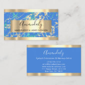 Golden Strokes Gray Glitter Blue Celestial Visitekaartje (Voorkant / Achterkant)