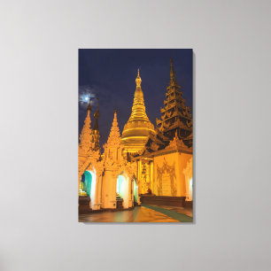 Golden Stupa en Temples Canvas Afdruk