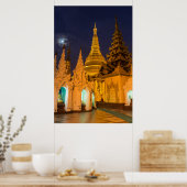 Golden Stupa en Temples Poster (Keuken)