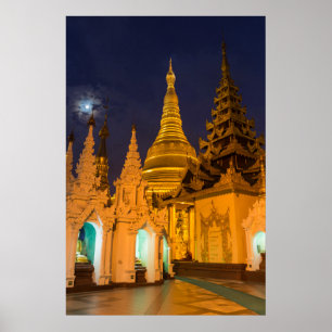 Golden Stupa en Temples Poster