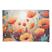 Golden Summer Glow Poppy Paradise Kussensloop (Voorkant)