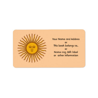 Golden Sun of Argentina Nom Étiquettes de adresse