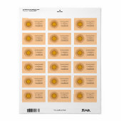 Golden Sun of Argentina Nom Étiquettes de adresse (Feuille entière)