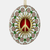 Golden Sun Peace Sign Holiday Ornament (Rechts)