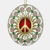Golden Sun Peace Sign Holiday Ornament (Links)