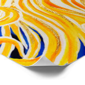 Golden Sun White Eagle Poster Artistique Abstrait (Coin)