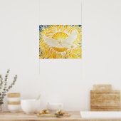 Golden Sun White Eagle Poster Artistique Abstrait (Cuisine)