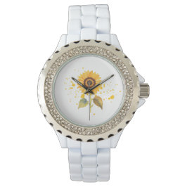 Golden Sunburst Horloge