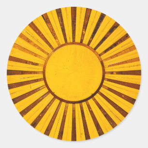 Golden Sunburst Ronde Sticker