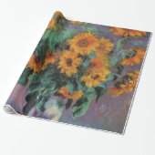Golden Sunflower Impressionisme Cadeaupapier (Uitgerold)