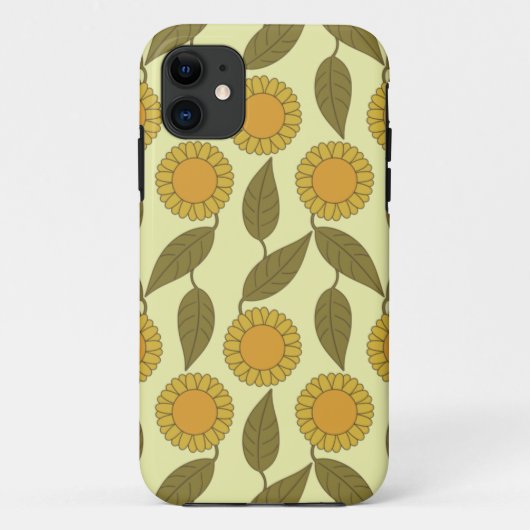 Golden Sunflower Pattern iPhone 5 hoesje (Achterkant)