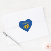 Golden Sunflower Sjabloon, aanpassen, Hart Sticker (Envelop)