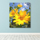 Golden Sunflower Wrapped Canvas (Insitu (Houten vloer))