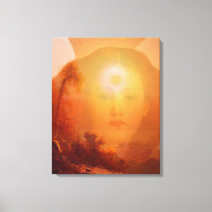 Golden Sunrise Angel Canvas Afdruk