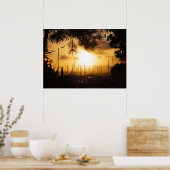 Golden Sunrise boven de haven Poster (Keuken)