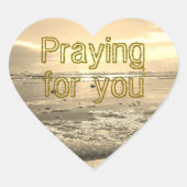 Golden Sunrise Ocean Beach Prayer Sticker (Voorkant)