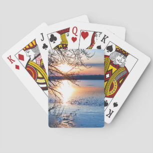 Golden Sunrise over het meer, Motivatie fotografie Pokerkaarten