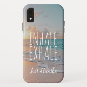Golden Sunrise Tropical Beach Scene Inhale Exhale iPhone XR Hoesje