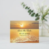 Golden Sunset Beach of bestemming Bewaar de datum Aankondiging (Staand voorkant)
