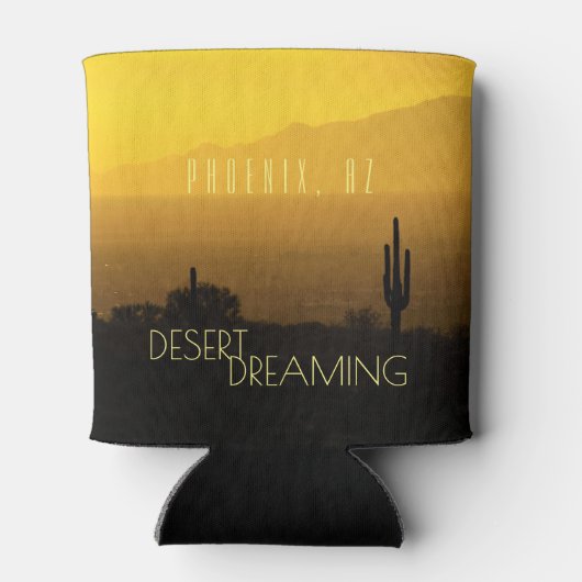 Golden Sunset Cactus Desert Dreaming Phoenx AZ Blikjeskoeler (Achterkant)