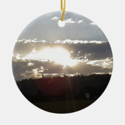 Golden Sunset Horizon Keramisch Ornament (Voorkant)