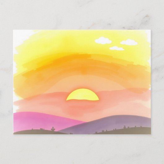 Golden Sunset Horizon Scenic Postcard Briefkaart (Voorkant)