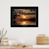 Golden Sunset op Lake Natuur Foto Print (Keuken)