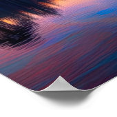 Golden Sunset Over het Calm-meer Poster (Hoek)