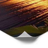 Golden Sunset Paradise | Tropical Beach Wall Poste Poster (Hoek)
