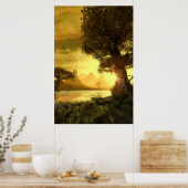 Golden sunset poster (Keuken)